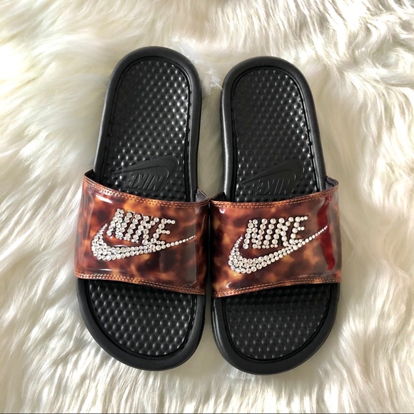 Swarovski Nike Benassi Slide Tortoise - Picture 3 of 9